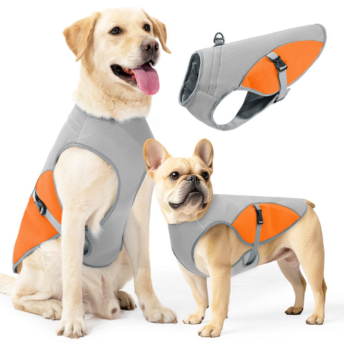 Dog Cooling Vest Harness with Portable Water Bottle for Summer Walks