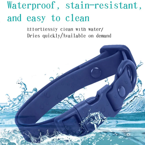 Macaron Colored Waterproof PVC Dog Collar, Adjustable Easy-Clean