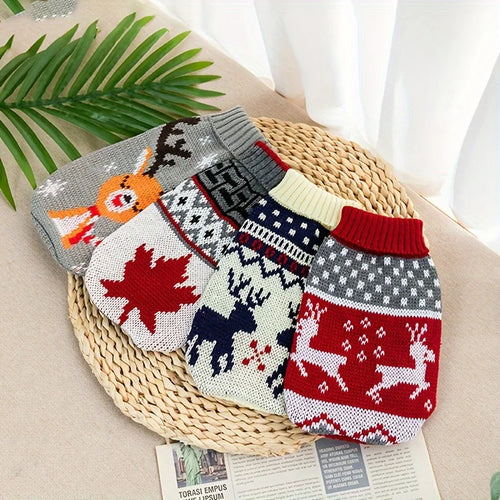 Christmas Knit Pet Sweater – Festive Wool Sweater for Dogs & Cats