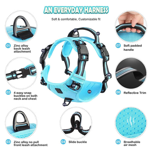 Adjustable No-Pull Dog Vest Harness with Padded, Easy Control Handle