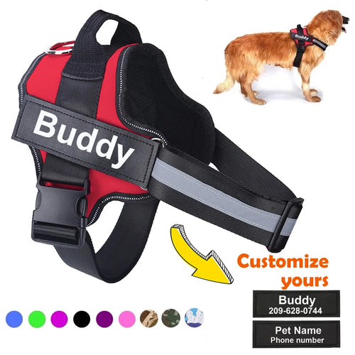 Personalized Reflective Dog Harness – No-Pull Vest for Walking