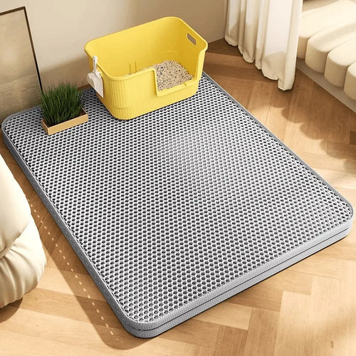 Extra Large Waterproof Double-Layer Cat Litter Mat, Non-Slip Design