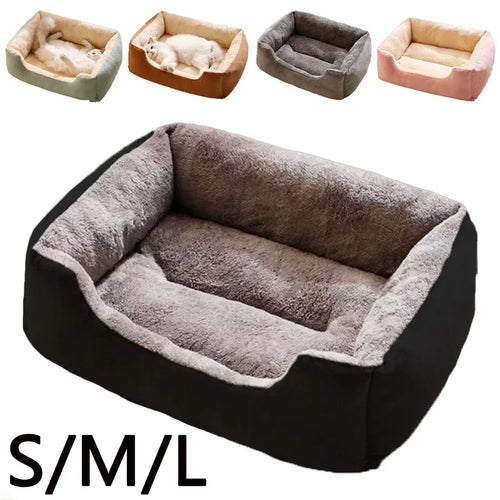Cozy Plush Pet Bed for Cats & Dogs – Soft Breathable Basket