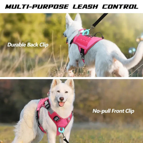 Adjustable No-Pull Tactical Dog Harness with Handle, Reflective Trim