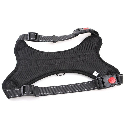 Padded Nylon Dog Harness Vest – Reflective, Adjustable Fit