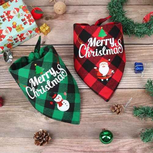 Christmas Dog Bandana Scarf Adjustable for Small and Large Dogs
