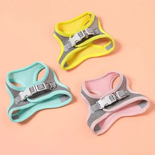 Breathable Mesh Pet Harness with Reflective Safety Stitching Set
