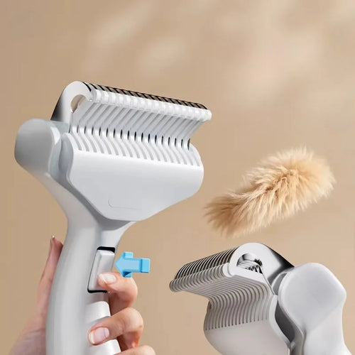 Curved Stainless Steel Pet Deshedding Brush for Dogs & Cats, Grooming