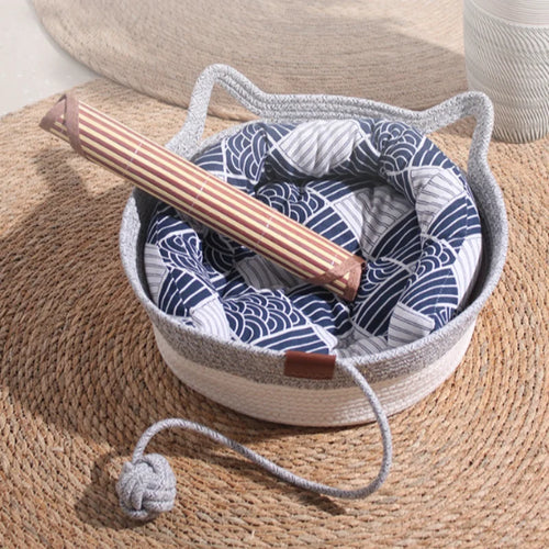 Woven Rattan Cat Bed – Breathable Summer Scratch-Resistant Nest