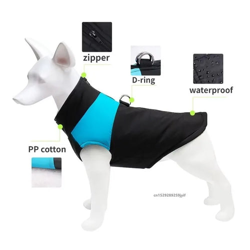 Waterproof Padded Dog Jacket – Warm Zipper Vest for All Sizes