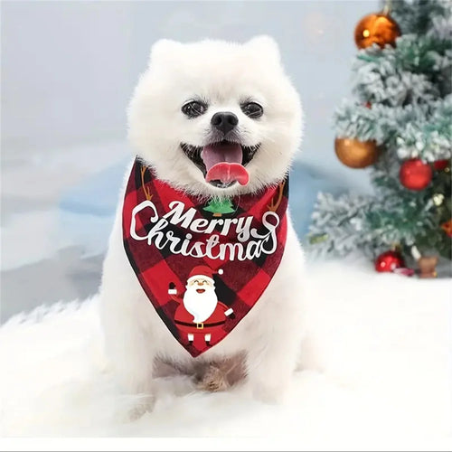 Christmas Dog Bandana Scarf Adjustable for Small and Large Dogs