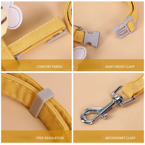 Cute Bee Cat Harness & Leash Set – Adjustable Walking Vest
