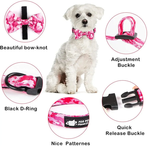 6-in-1 Dog Harness Set with Leed, Collar, Bandana & Poop Bag Holder