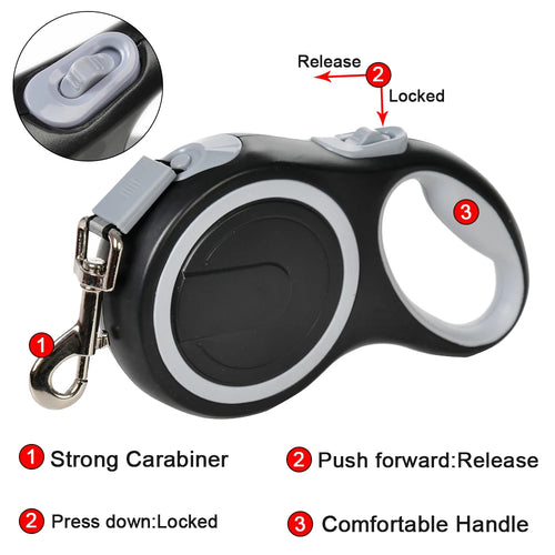 8M Retractable Dog Leash - Extendable Training Lead for Dogs & Cats