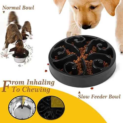 COOYOMOO Anti-Gulping Slow Feeder Dog Bowl – Fun Maze Design