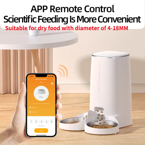 ROJECO Smart WiFi Automatic Cat Feeder – 4L Auto Pet Dispenser