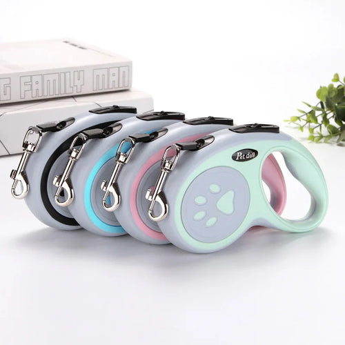 Retractable Nylon Dog Leash – 3m/5m Extending Walking Lead