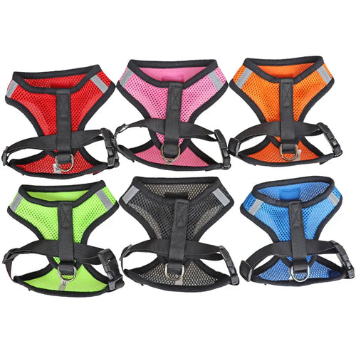 Breathable Mesh Cat & Dog Harness with Leash – Reflective Vest