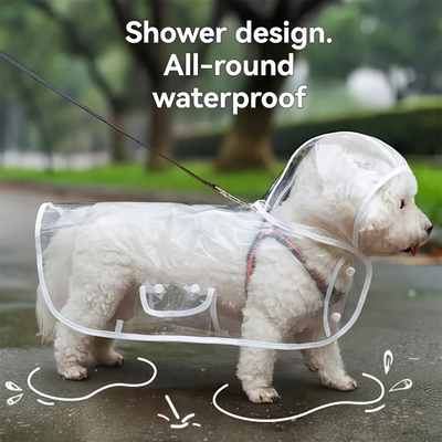 Clear Waterproof Dog Raincoat – Small & Medium Breed Rain Jacket