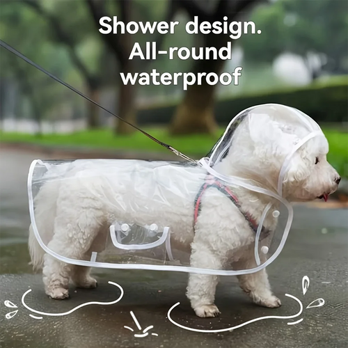 Clear Waterproof Dog Raincoat – Small & Medium Breed Rain Jacket