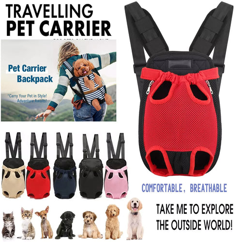 Legs-Out Pet Carrier Backpack - Adjustable Travel Bag for Dogs & Cats