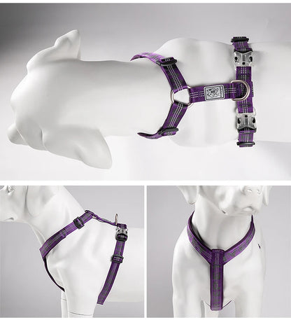 Padded Nylon Pet Harness Vest for Outdoor Walking, Running, Climbing