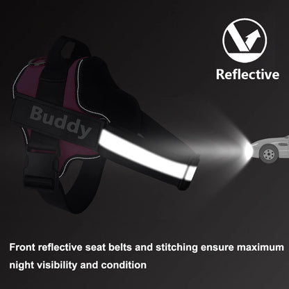 Personalized Reflective Dog Harness – No-Pull Vest for Walking