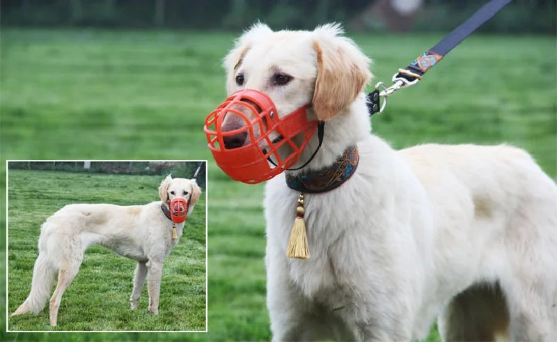 adjustable basket muzzle for dogs – breathable anti-bite mask