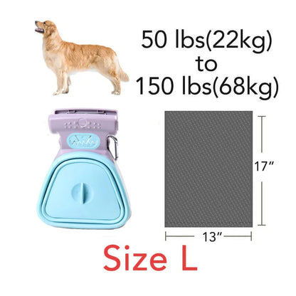 Foldable Dog Poop Scooper with Waste Bags for Easy Cleanup