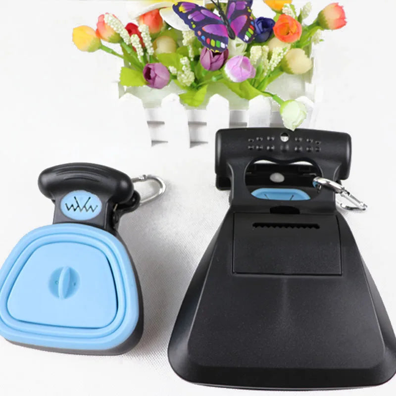 foldable dog poop scooper with waste bags for easy cleanup
