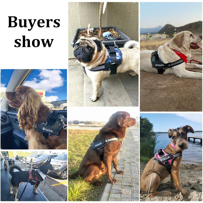 personalized reflective dog harness – no-pull vest for walking