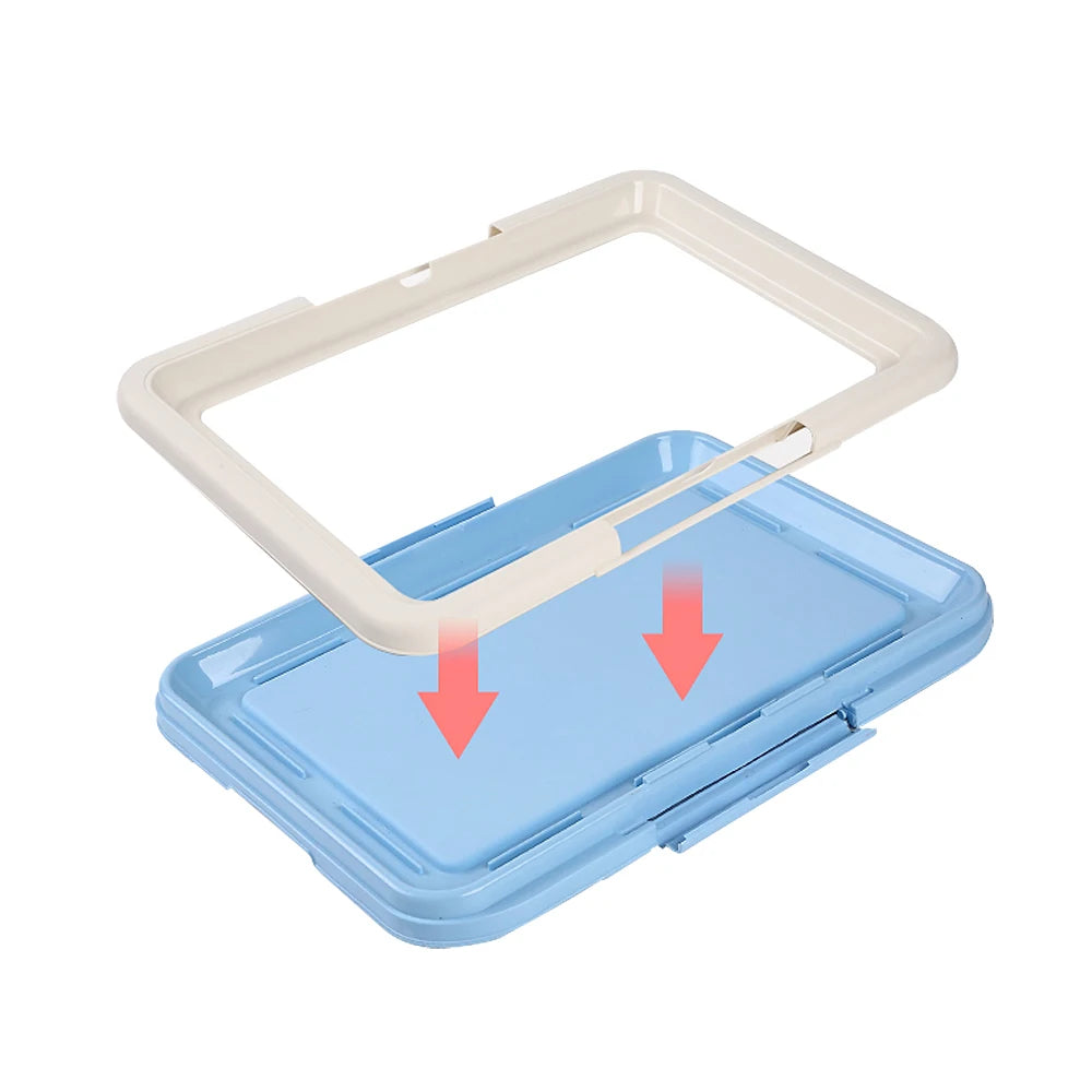 portable indoor dog potty tray with puppy pad holder, small pets