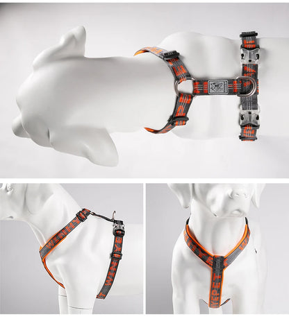 Padded Nylon Pet Harness Vest for Outdoor Walking, Running, Climbing