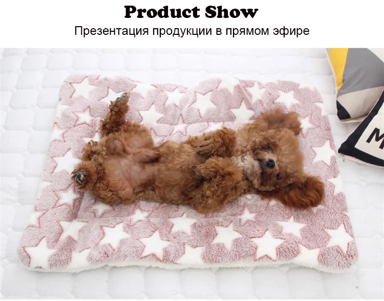 thickened soft fleece dog bed mat warm pet blanket for dogs and cats