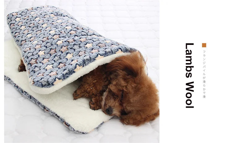 thickened soft fleece dog bed mat warm pet blanket for dogs and cats