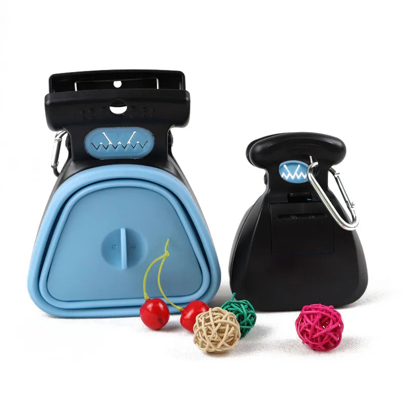 foldable dog poop scooper with waste bags for easy cleanup