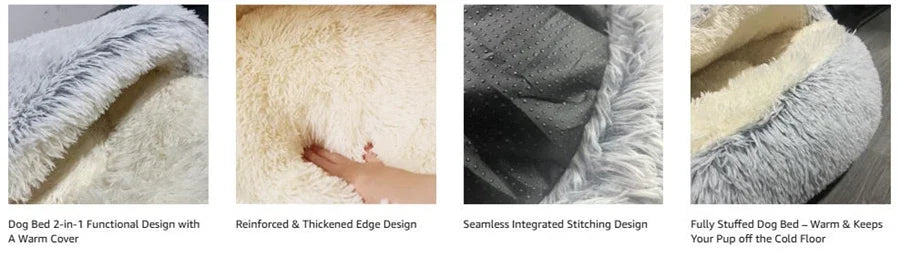 cozy shell-shaped plush cat bed, warm semi-enclosed nest for puppies