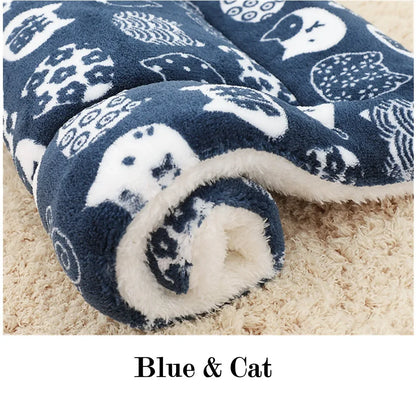 Thickened Soft Fleece Dog Bed Mat Warm Pet Blanket for Dogs and Cats