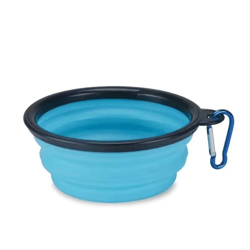 collapsible silicone pet bowl – portable travel food & water bowl