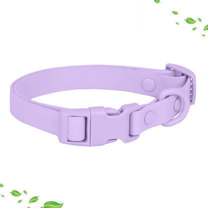 Macaron Colored Waterproof PVC Dog Collar, Adjustable Easy-Clean