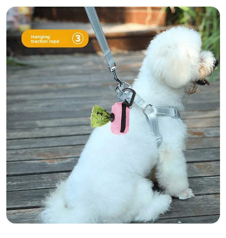 hanging dog poop bag dispenser – convenient walking bag holder