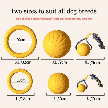 EVA Durable Dog Toy Set - Flying Disc, Ball & Tug Rope, 4-Piece Set