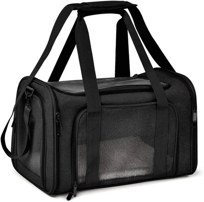 Collapsible Travel Pet Carrier for Cats & Dogs up to 15 Lbs