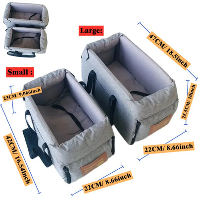 Portable Car Booster Seat & Carrier Bag for Small Dogs & Cats