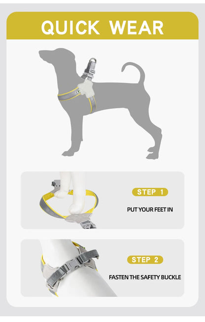 No-Pull Vest Harness for Small Dogs & Cats - Reflective, Adjustable