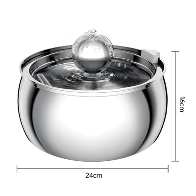 4L Stainless Steel Automatic Pet Water Fountain Quiet Filter for Cats
