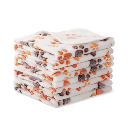 Soft Fluffy Pet Blanket with Cute Paw or Elephant Pattern for Dogs and Cats