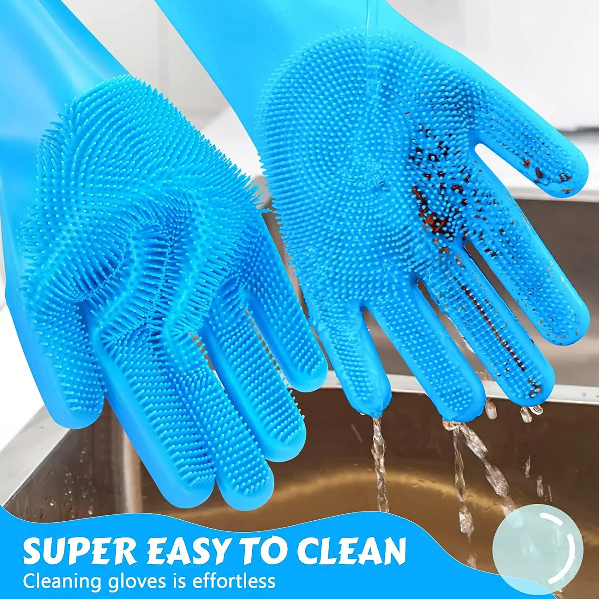 silicone pet bathing gloves – shampoo scrubber hair remover