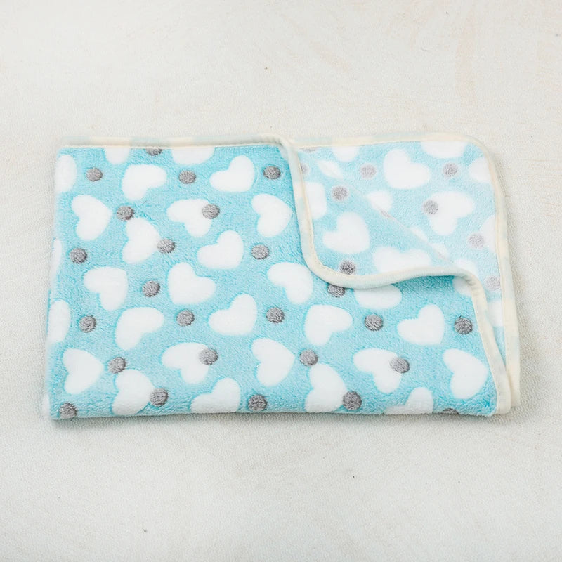 soft fluffy paw print pet blanket for puppies and cats warm flannel mat
