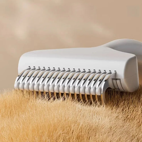 Curved Stainless Steel Pet Deshedding Brush for Dogs & Cats, Grooming
